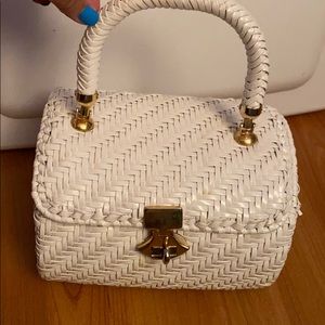 Vintage Round Wicker Style Hand Purse